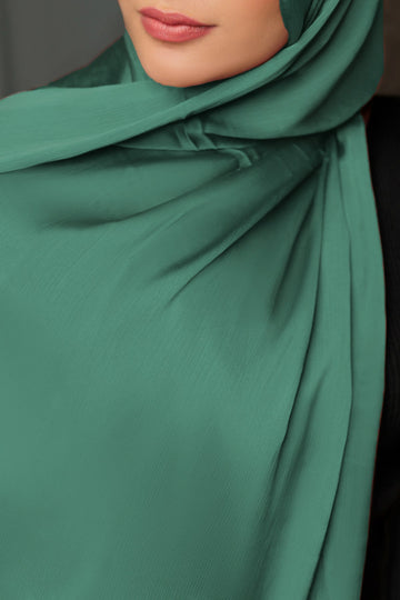 Crinkle Satin - Malachite Green