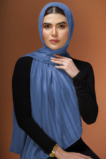 Zari Silk Lawn - Blue