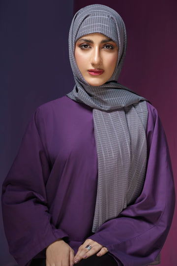 Self Design Chiffon - Grey
