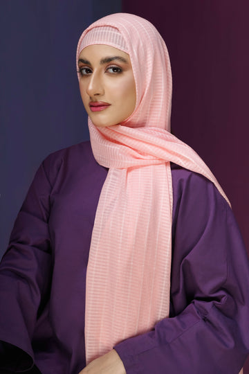 Self Design Chiffon - Pink