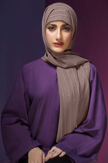 Self Design Chiffon - Chacolate Brown