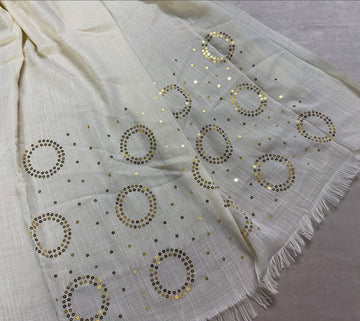 Turkish Sequence Lawn - Cream
