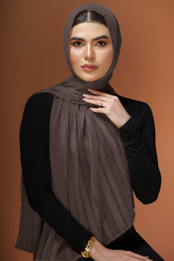 Zari Silk Lawn - Dark Brown
