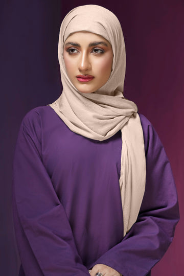 Crinkle Zari Chiffon - Fawn