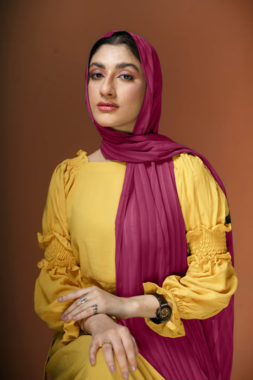 Self Silk Chiffon - Maroon