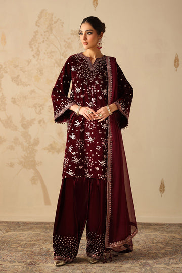 3 Piece Embroidered Velvet By Baroque - STITCHED
