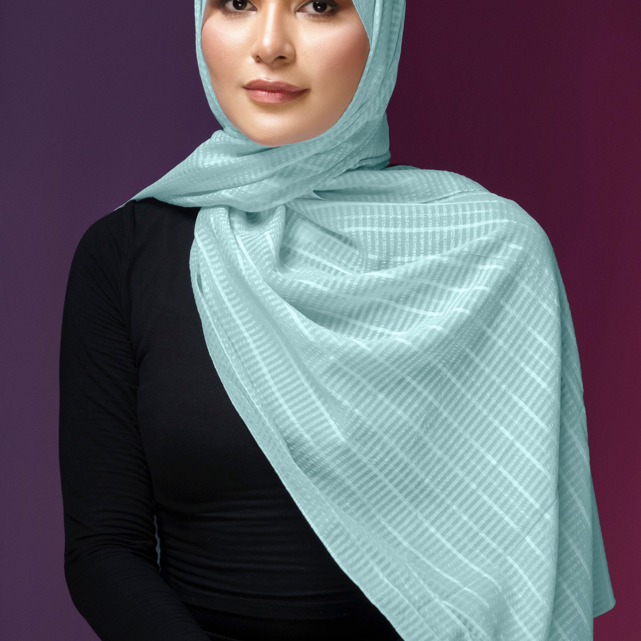 Self Design Chiffon - Aqua