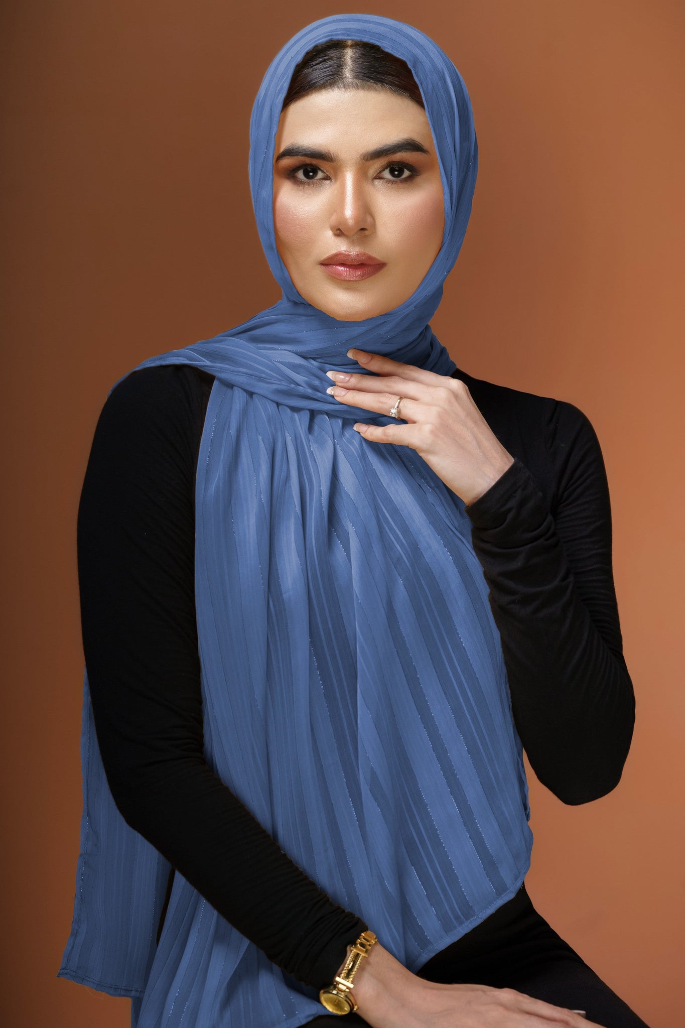 Zari Silk Lawn - Blue