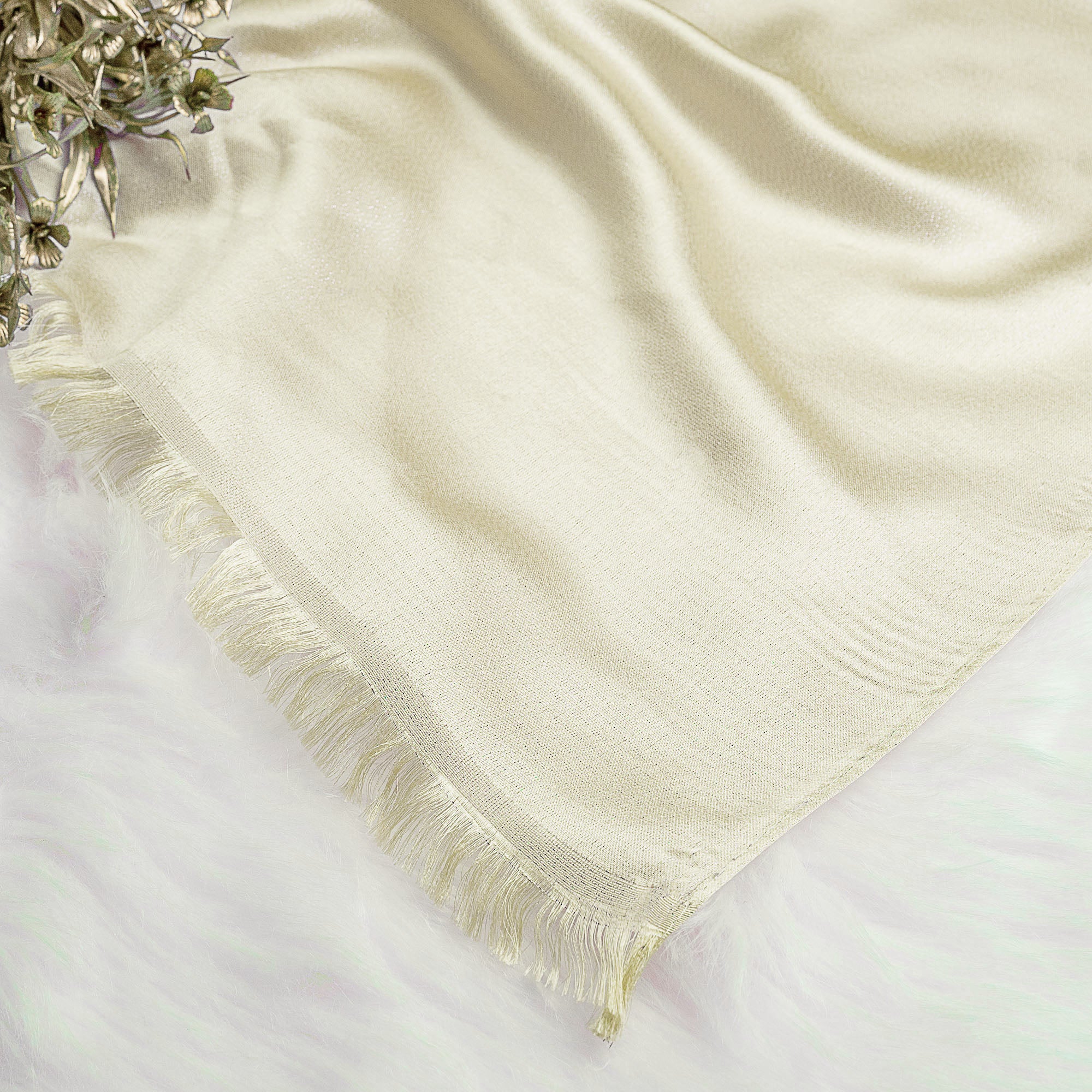 Woven Zari Lawn - Cream