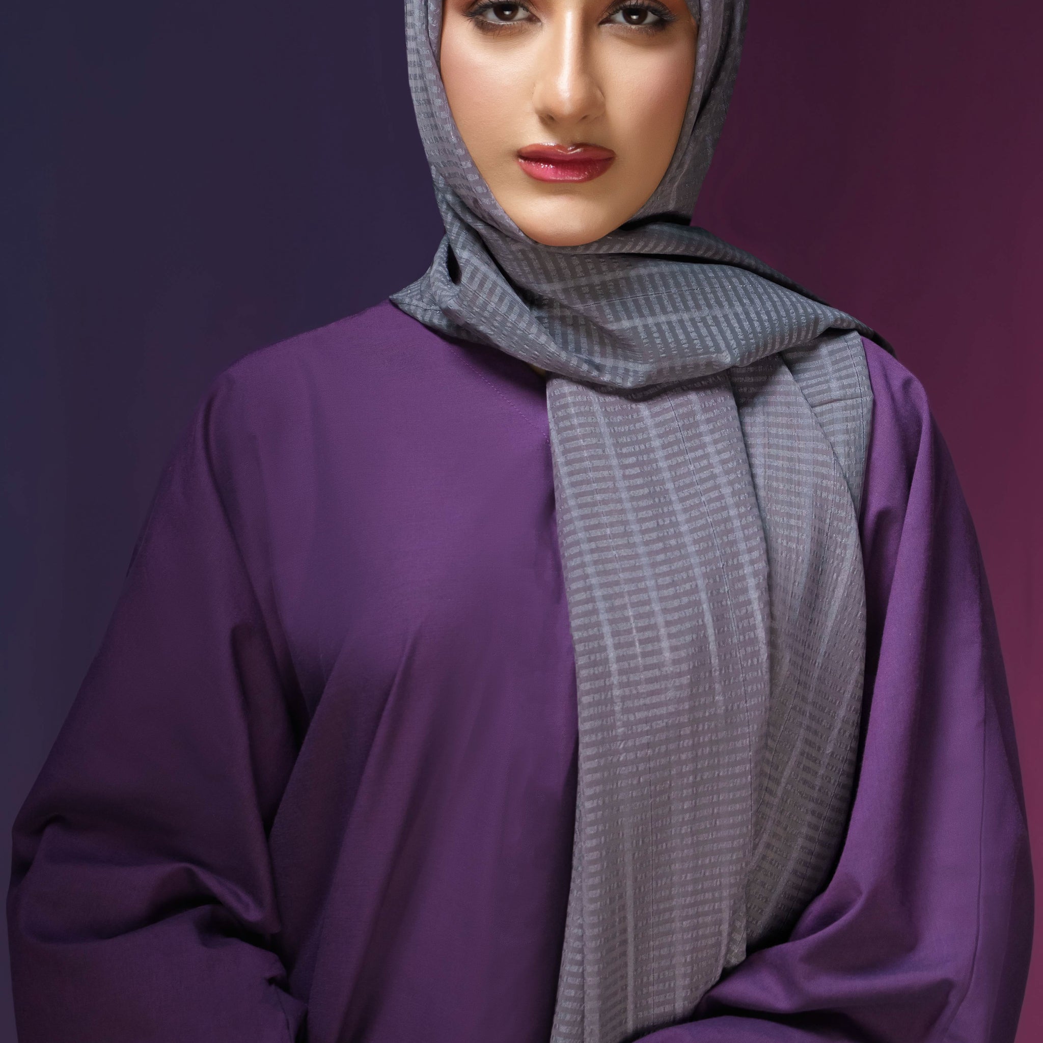 Self Design Chiffon - Grey
