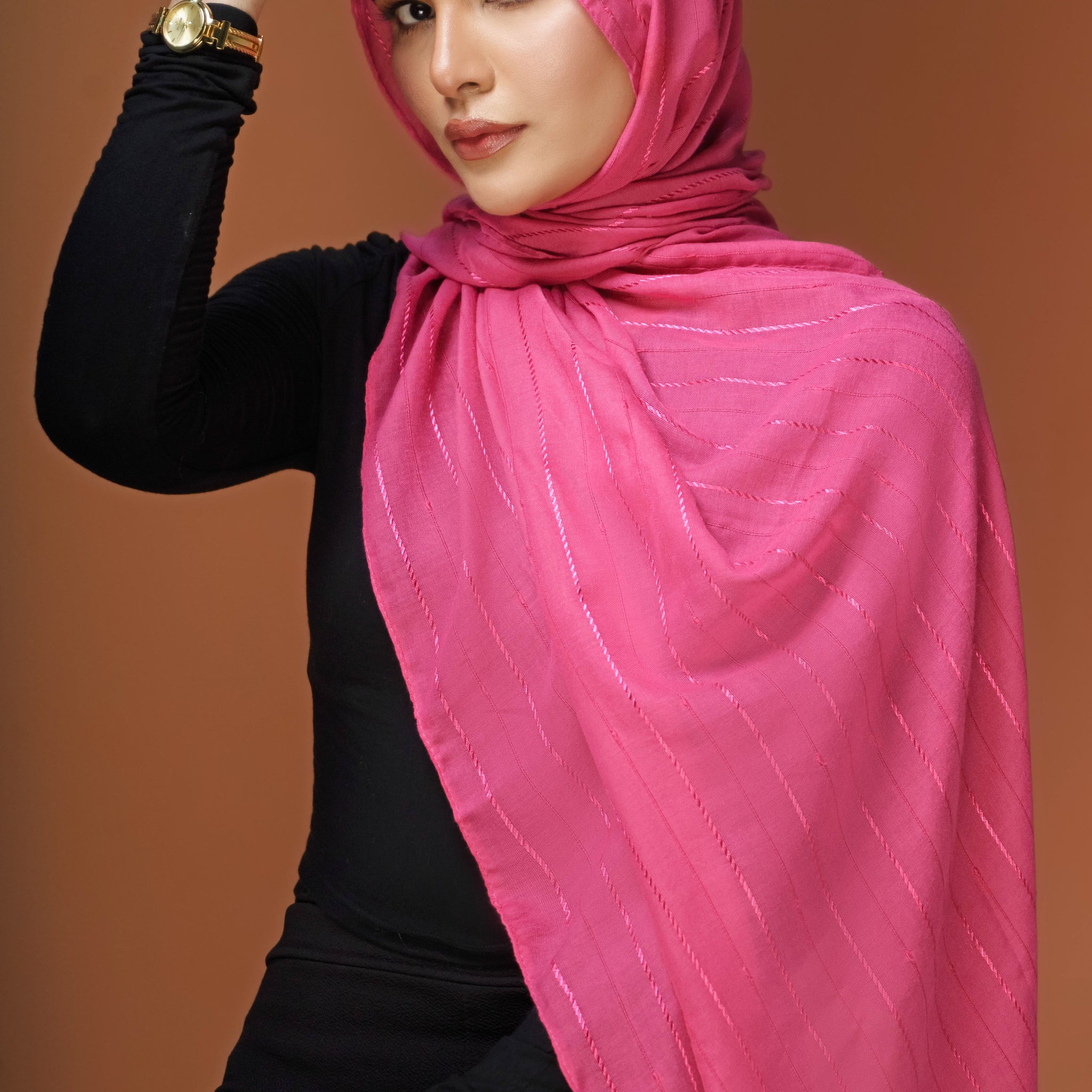 Stripes Lawn - Hot Pink