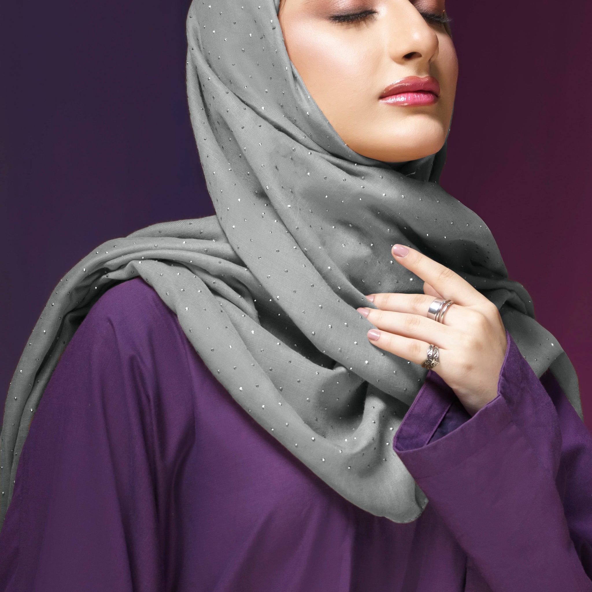 Gold Foil Lawn - Grey